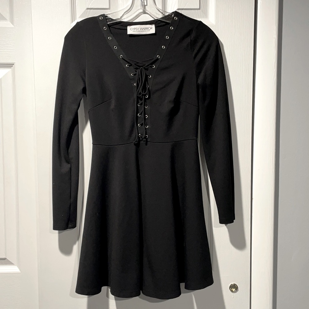 Gypsy Warrior Black Lace Up Dress